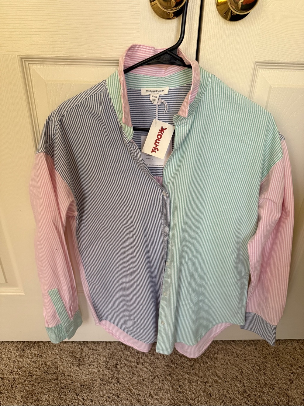 Beach Lunch Lounge Striped Colorblock Shirt TJ Maxx NWT Small